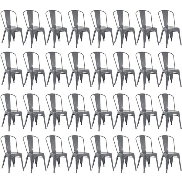 Kit - 32 X Cadeiras Iron Tolix - Cinza Escuro