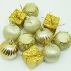 Kit 33 Pçs Tubo Natalino Enfeite Árvore De Natal Dourado 5cm