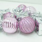 Kit 33 Peças Tubo Natalino Enfeite Árvore De Natal Rosa 5cm