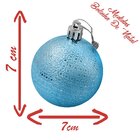 Kit 36 Bolas Enfeite Natalino Árvore Natal 70mm Azul