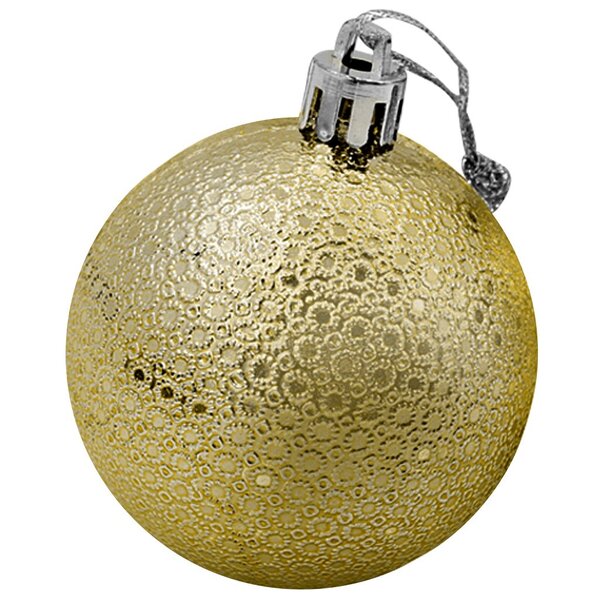 Kit 36 Bolas Enfeite Natalino Árvore Natal 70mm Dourado