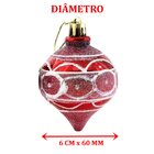 Kit 36 Bolas Pião Enfeite Árvore Natal Glitter Pendente 60mm