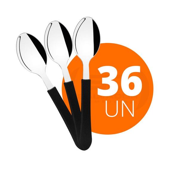 Kit - 36 Colheres De Sobremesa Leme Com Lâmina Em Aço Inox Ca