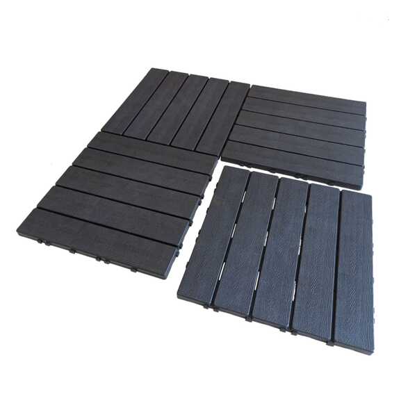 Kit 36 Decks Madeira Plástico Encaixe Modular Piscina Sacada