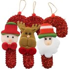 Kit 36 Enfeite Pendente De Natal Tecido 16cm Bengalas