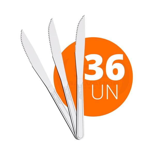 Kit - 36 Facas Para Churrasco Buzios Em Aço Inox 4 Pol Fibag