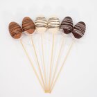 Kit 36 Ovos De Páscoa Enfeite Decorativo Chocolate Com Haste