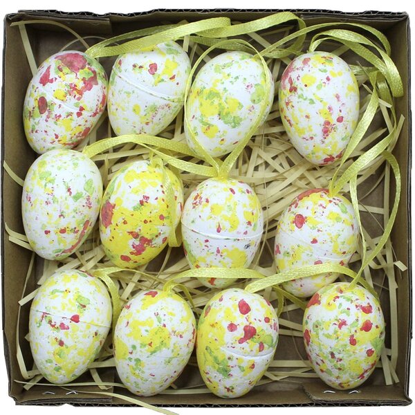 Kit 36 Ovos Pendentes De Páscoa Coloridos Cesta Decorativo