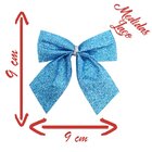 Kit 36 Peças Enfeite Árvore Natal Laço Lacinho Azul Glitter B