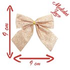 Kit 36 Peças Enfeite Árvore Natal Laço Lacinho Dourado Glitte