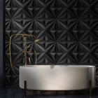 Kit 36 Placas 3d Pvc Preto Decoração Revestimento Premium De