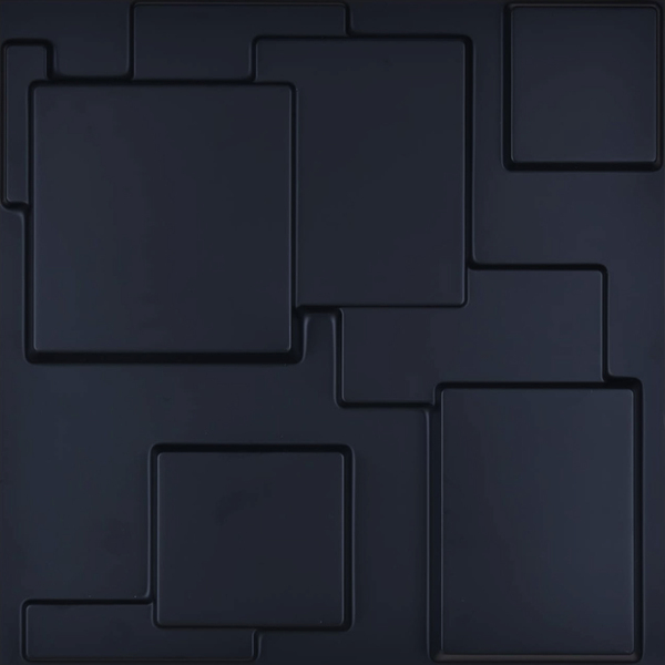 Kit 36 Placas 3d Pvc Preto Decoração Revestimento Premium De