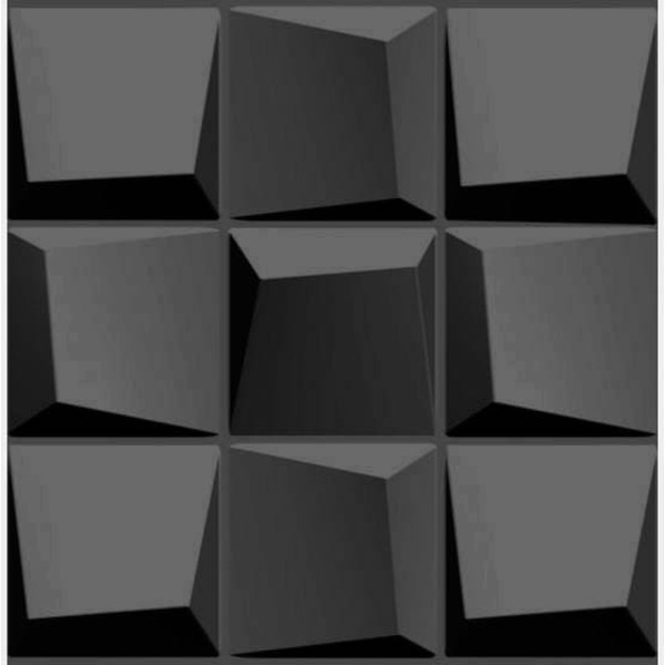 Kit 36 Placas 3d Pvc Preto Decoração Revestimento Premium De