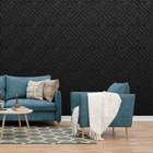 Kit 36 Placas 3d Pvc Preto Decoração Revestimento Premium De