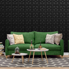 Kit 36 Placas 3d Pvc Preto Decoração Revestimento Premium De