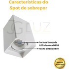 Kit 36 Spot De Sobrepor Quadrat C/36 Lâmpada Led Mr16 - Branc