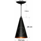 Kit 3   Pendente Cone -  Azul Metálico / Branco