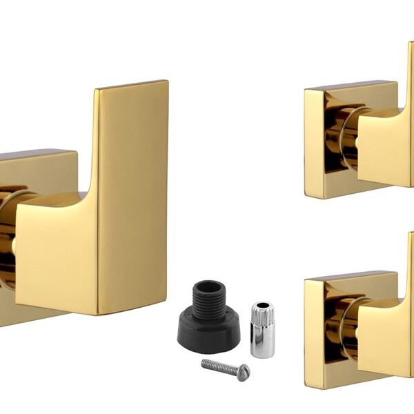 Kit 3 Acabamento Para Chuveiro Quadrado Alavanca Dourado Bril