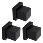 Kit 3 Acabamento Registro Padrão Deca Quadrado Metal Preto Fo