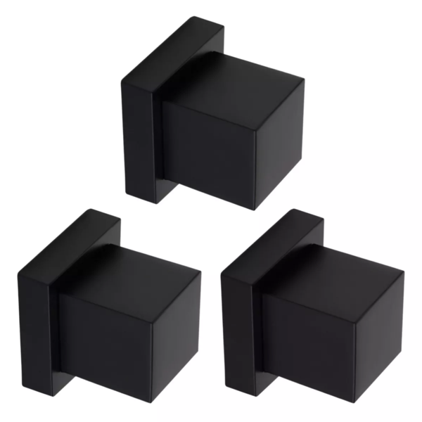 Kit 3 Acabamento Registro Padrão Deca Quadrado Metal Preto Fo