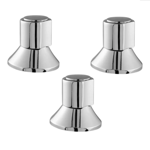 Kit 3 Acabamento Registro Padrão Docol C40 Gaveta Pressão Met