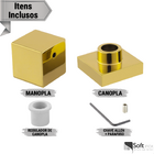 Kit 3 Acabamentos De Registro Padrão Deca Quadrado Dourado