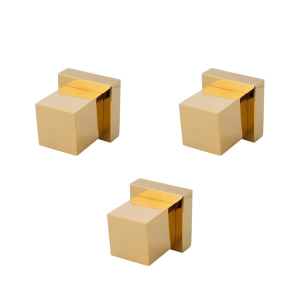 Kit 3 Acabamentos De Registro Padrão Deca Quadrado Dourado