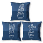 Kit 3 Almofadas Cheias Azul Infantil Sala Quarto 40cm Zíper