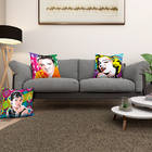 Kit 3 Almofadas Cheias Cinema Artistas Sala Quarto 40cm