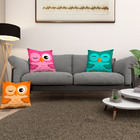 Kit 3 Almofadas Cheias Corujas Coloridas Infantil 40cm