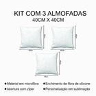 Kit 3 Almofadas Cheias Decorativas 40 X 40 Amor Fé