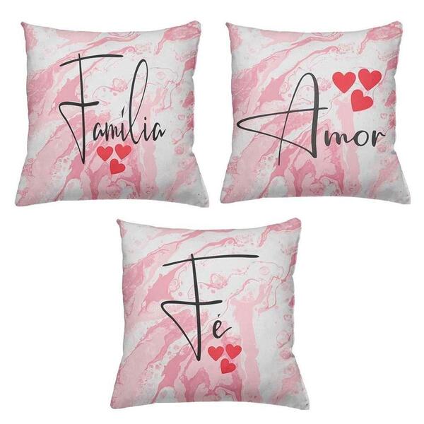 Kit 3 Almofadas Cheias Decorativas 40 X 40 Família