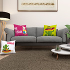 Kit 3 Almofadas Cheias Lhama 40cm Colorida Com Zíper