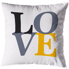 Kit 3 Almofadas Cheias Love 40cm Sala Quarto Zíper Amarelo