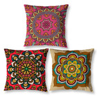 Kit 3 Almofadas Cheias Mandalas Sala Quarto 40cm Com Zíper