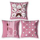 Kit 3 Almofadas Cheias Quarto Menina Gatos Decoração 40cm