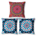Kit 3 Almofadas Cheias Sala Quarto 40cm Mandalas Estampadas