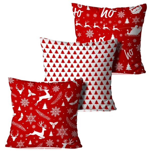 Kit 3 Almofadas De Natal Multi Elementos Natalinos