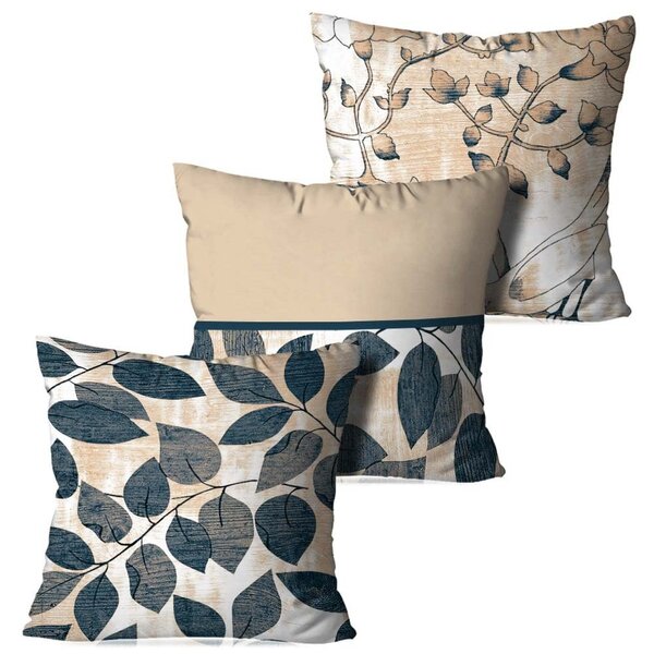 Kit 3 Almofadas Decorativa Folhas