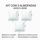 Kit 3 Almofadas Decorativas Cheias 40 X 40 Azuleijos Blue