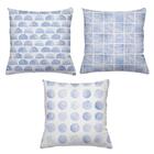 Kit 3 Almofadas Decorativas Cheias 40 X 40 Geoazul