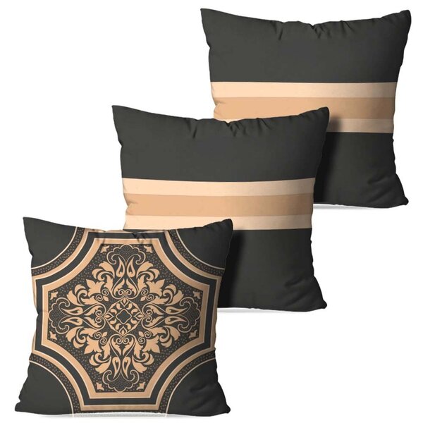 Kit 3 Almofadas Decorativas Chumbo Ornamental