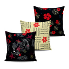 Kit 3 Almofadas Decorativas Estilo Japones 45x45cm