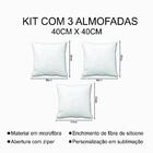 Kit 3 Almofadas Decorativas Floral Black
