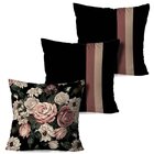 Kit 3 Almofadas Decorativas Flores