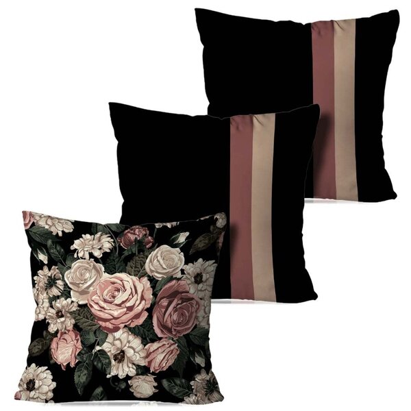 Kit 3 Almofadas Decorativas Flores
