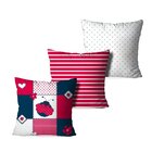 Kit 3 Almofadas Decorativas Joaninha