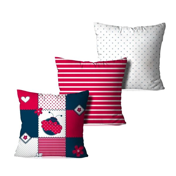 Kit 3 Almofadas Decorativas Joaninha