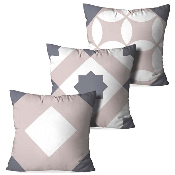 Kit 3 Almofadas Decorativas Lilás Clássico