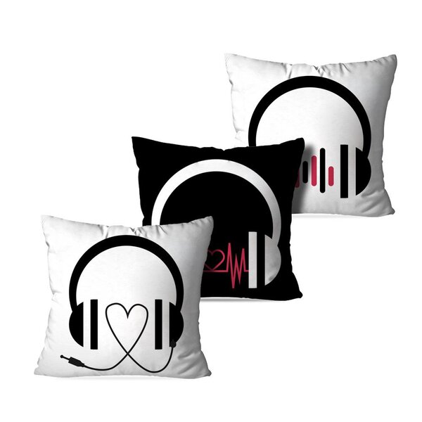 Kit 3 Almofadas Decorativas Love Music